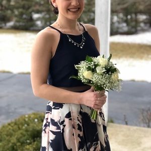 Floral Prom Dress with Pockets